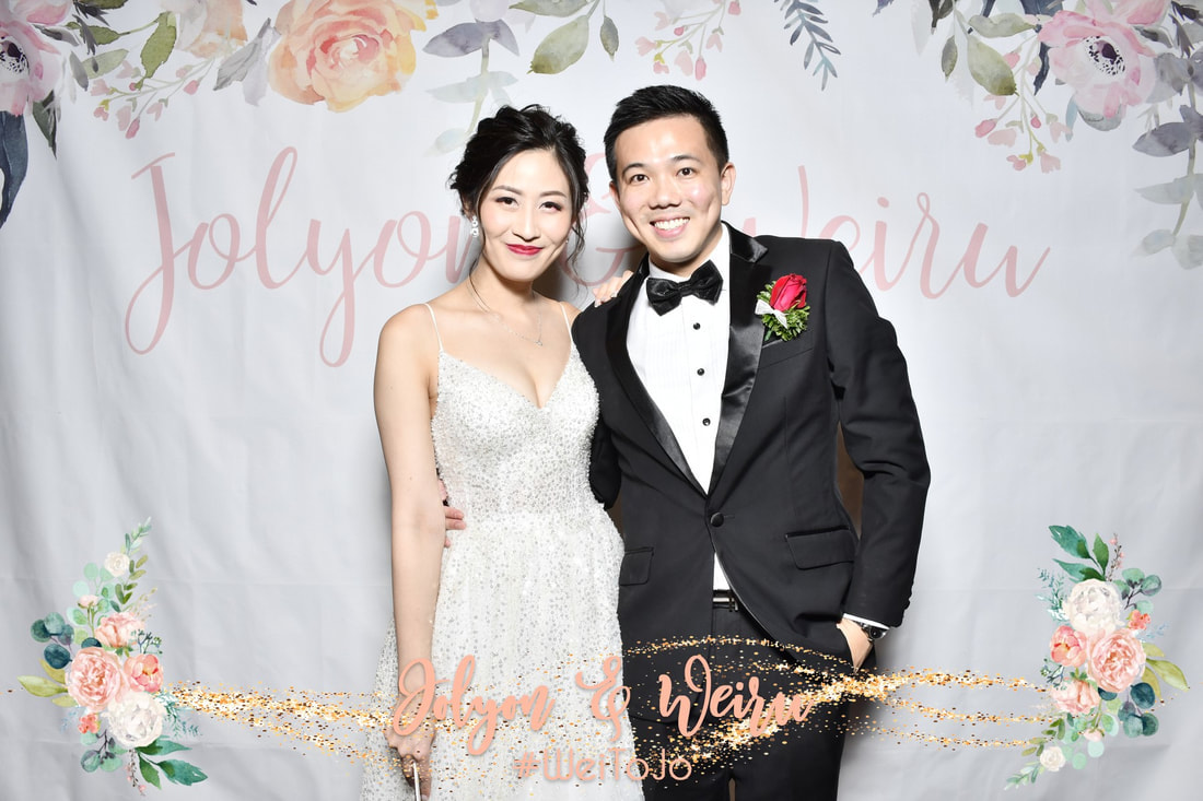 wedding photobooth singapore with customised unique backdrop