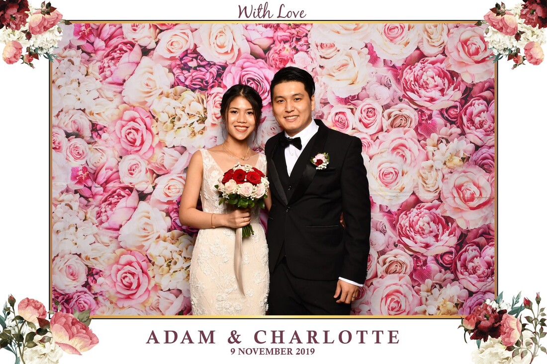 wedding photobooth roses floral backdrop design