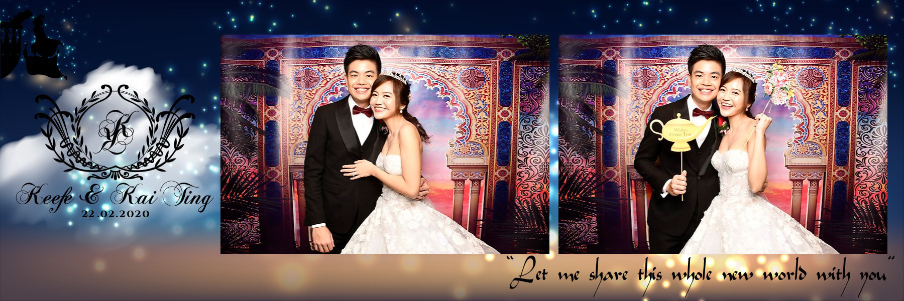 wedding photobooth in singapore with customisable unique backdrop design